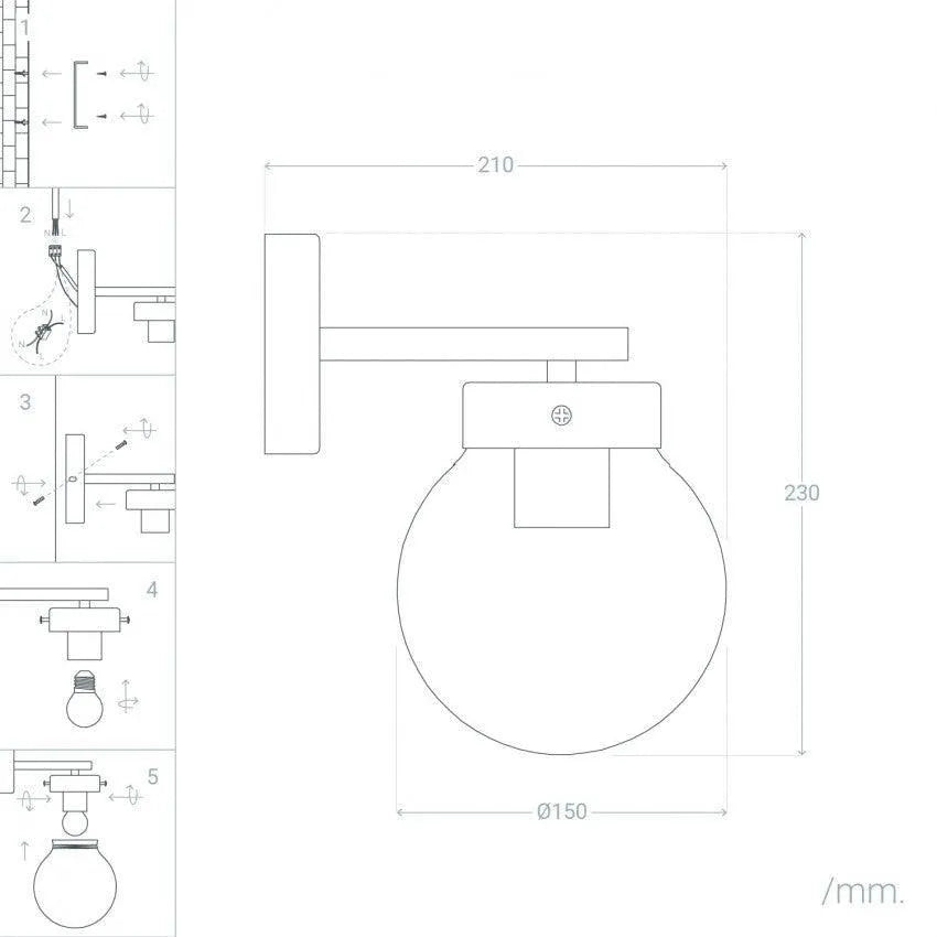 Wandlamp zwart goud e27 fitting led