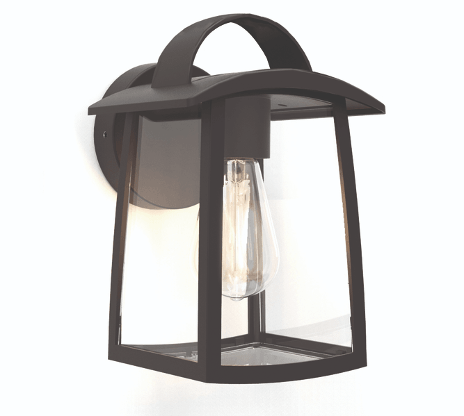 Buitenlamp glas zwart voordeur 'Kelsey' E27 fitting vintage design