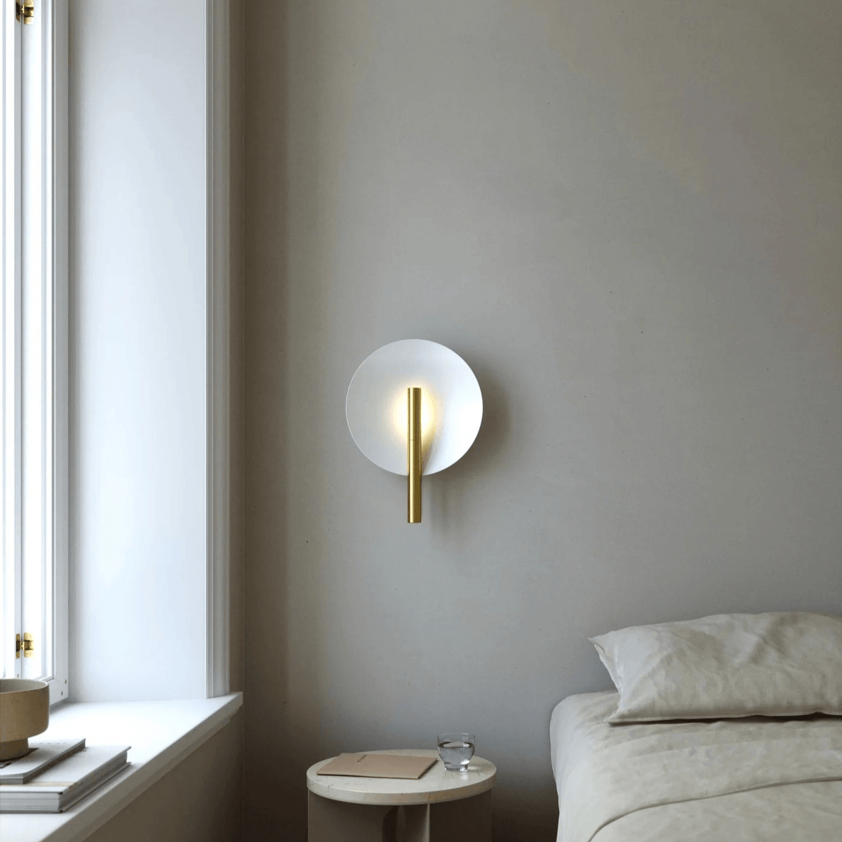 Wandlamp rond metaal goud wit G9 Furiko rond