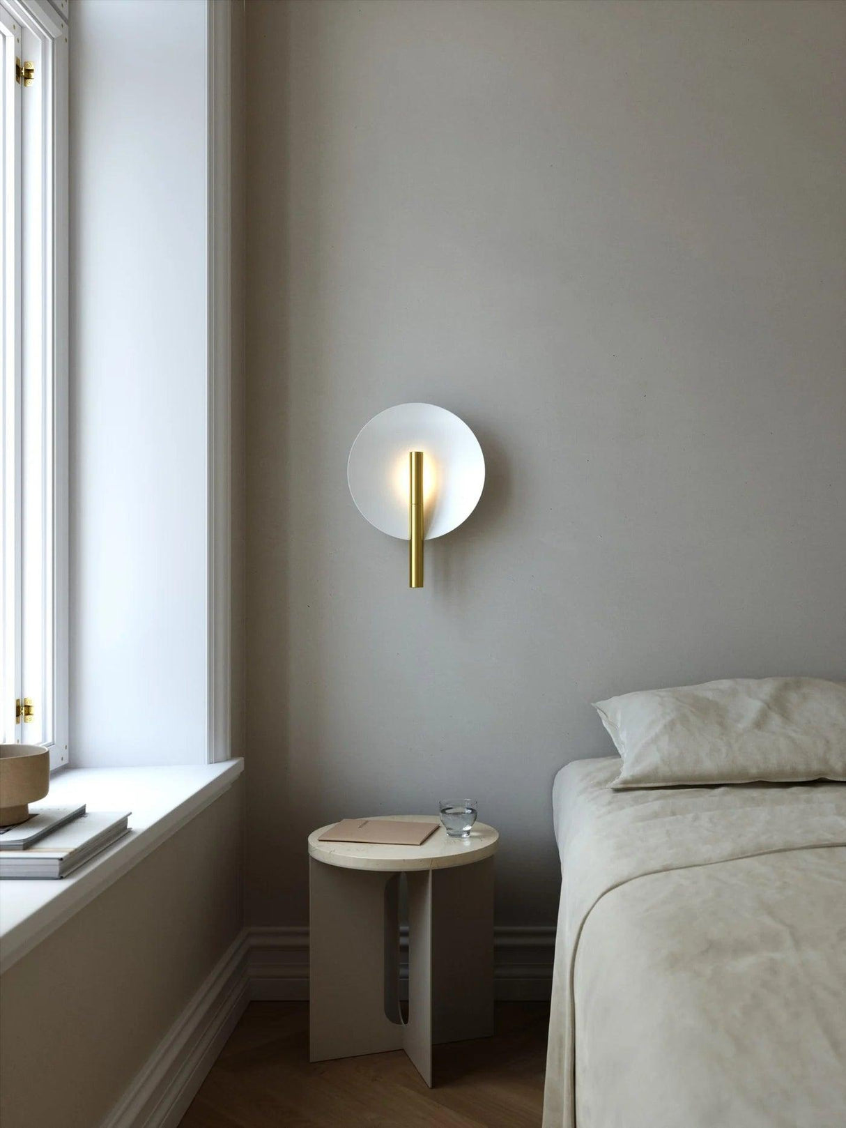 Wandlamp rond metaal goud wit G9 Furiko rond