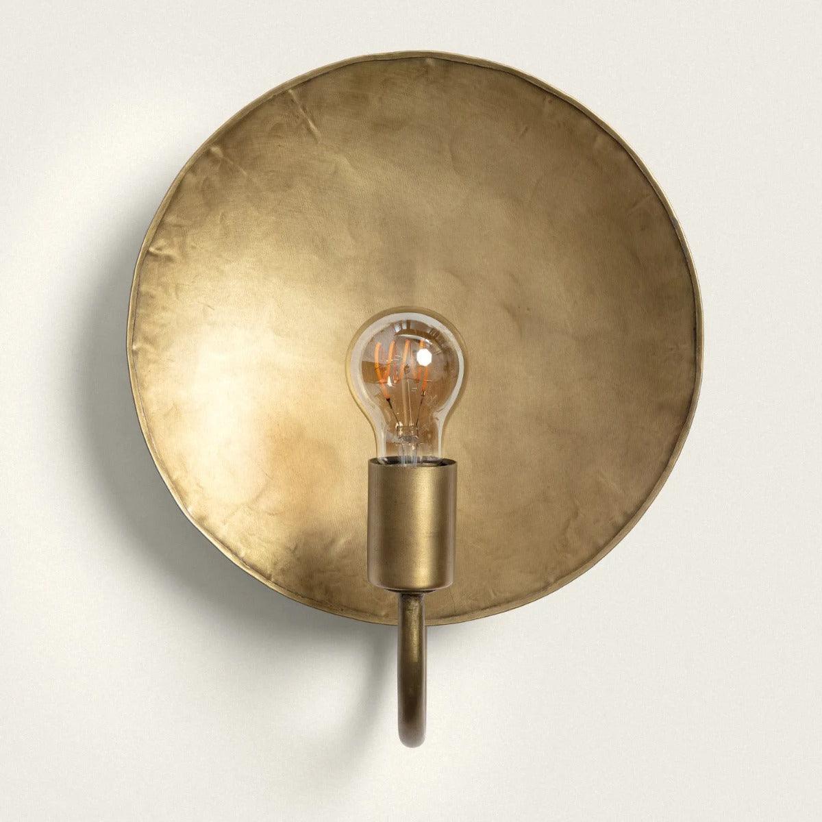 Wandlamp goud met E27 fitting rond indisch 