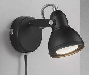  wandlamp nordlux leeslampje zwart met gu10 fitting aslak 45721003 