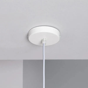 Witte hanglamp stoffen kap kinderkamer met E27 fitting 'Mirne' - FOIR