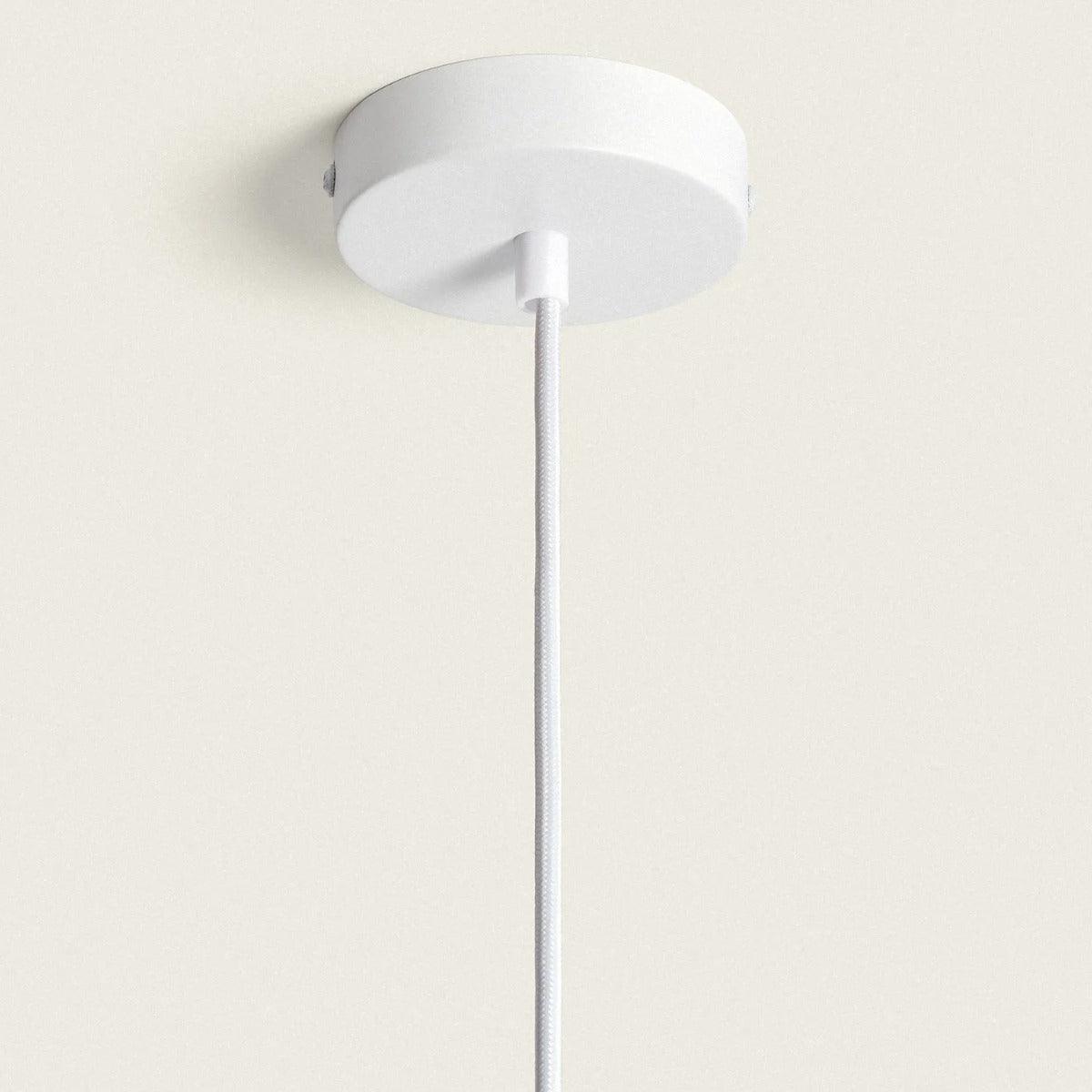 Hanglamp dubbele stoffen kap E27 fitting 'Royce'-Wit - FOIR