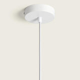 Hanglamp dubbele stoffen kap E27 fitting 'Royce'-Wit