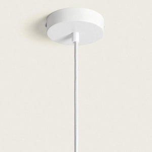 Hanglamp dubbele stoffen kap E27 fitting 'Royce'-Wit - FOIR