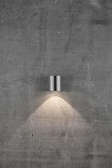 Buitenlamp gevelverlichting stainless steel up & downlighter 'Canto 2' Nordlux LED 2x6W warm wit