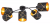 Plafondlamp zwart met gouden kappen 5 E27 fittingen globo lighting 15431-5D 9007371402816 