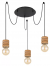 Hanglamp hout en metaal 3 e27 fittingen bruin zwart 54042-3H 9007371420421 
