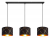 Hanglamp zwart goud geponste kappen e27 fittingen voor boven eettafel  globo lighting bemmo 15431-3H 9007371403905  