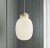 Hanglamp opaal glas DFTP 'Raito ovaal' modern E27 fitting 225mm