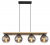 Hanglamp globo lighting voor boven eettafel met e27 fitting smokeglas hout metaal conni 15569-4H 