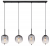 Attila hanglamp zwart globo lighting smokeglas 4 kappen e14 fitting 15215-4 9007371458554 