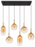 Hanglamp glazen kappen goud amberglas g9 fitting design modern globo lighting 