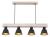 Hanglamp hout modern 850mm vier metalen kappen
