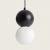 Minimalistische hanglamp zwart wit met opaalglazen kap en G9 fitting modern 