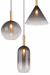 moderne hanglammp met 3 kappen smokeglas en g9 fitting design globo lighting 
