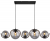 Hanglamp met 5 smokeglazen kappen globo lighting PORRY 15869-5H  9007371440863