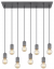 Hanglamp eettafel zilver aluminium met 8 e27 fittingen globo lighting FREDDY  54036-8 9007371427482  