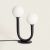 Kleine tafellamp opaalglas zwart wit schakelaar stekker G9 fittingen 