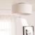 Plafondlamp wit modern 'Zenka' stoffen kap groot 3x E27 fitting 400mm