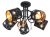 Abbey plafondlamp met 5 kappen e14 fittingen zwart goud met acrylkristallen globo lighting 15448-5D 9007371402939 