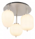 Plafondlamp nikkel en opaalglas 3 kappen e14 fitting blacky globo lighting, 15345-3DNO 9007371441761 
