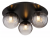 Plafondlamp zwart metaal en 3 smokeglazen kappen rond modern globo lighting DALLERTA 15216-3 9007371455577 
