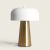 Tafellamp goud met witte kap 2 E14 fittingen minimalistisch  