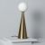 Tafellamp goud met opaalglazen kap E14 fitting stekker & schakelaar 'Elissa'