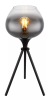 Moderne tafellamp smokeglas zwart e27 fitting schakelaar en stekker 
