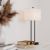 Tafellamp zwart wit By Rydens 'Luton' stoffen kap 2x E14 fitting 56cm