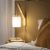 Wandlamp hout met stoffen kap slaapkamer stekker schakelaar