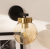 Wandlamp 'Laura' zwart messing E27 fitting goud glas 210mm 