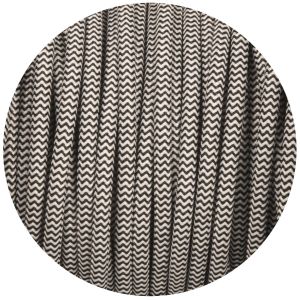 zwart en wit ronde stof kabel