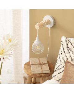 Wandlamp slaapkamer 'Mona' E27 fitting wit hout kooi industrieel