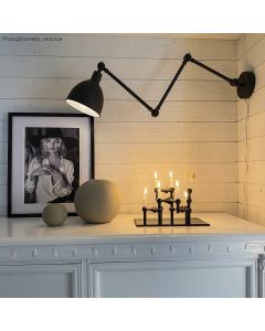 Wandlamp zwart verstelbaar By Rydens 'Bazar' E27 fitting verstelbaar modern modern