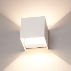 Kubus buitenlamp wit vierkant led lamp