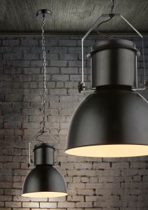 Hanglamp metaal zwart industrieel E27 fitting