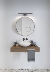 Wandlamp Nordlux badkamer staal boven spiegel