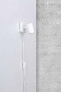wandlamp wit leeslamp spot met stekker wit verstelbaar gu10