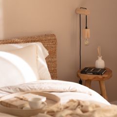 Wandlamp hout e27 fitting voor naast het bed slaapkamer