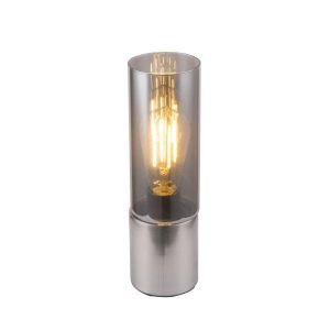 Tafellamp smoke glas E14 fitting met een hoogte van 300mm