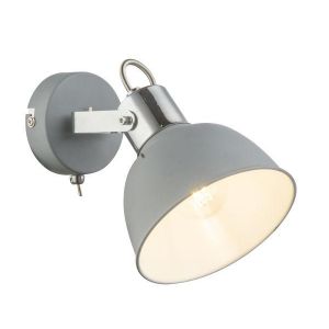 Wandlamp Grijs leeslamp met schakelaar grijs E14 fitting verstelbaar