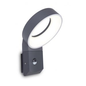 Buitenlamp met sensor donker grijs 'Meridian' ring voordeur led 266mm