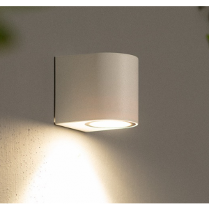 Wandlamp buiten wit 'Milano' gu10 ovaal downlighter gevelverlichting 