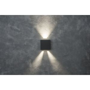 Buitenverlichting zwart led lamp patroon design vierkant