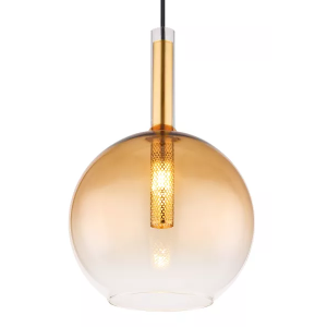 Hanglamp modern amberglas goud en g9 fitting globo lighting 16044H1 9007371446506 glas metaal 