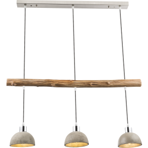 Hanglamp hout 3 beton lampen industrieel keuken