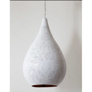 Hanglamp wit goud filigrain modern E27 fitting marokkaanse hanglamp